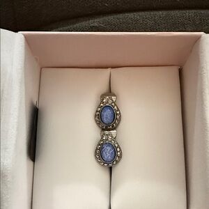 Elegant Silver and Blue Teardrop Earrings